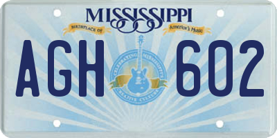 MS license plate AGH602