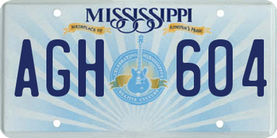 MS license plate AGH604