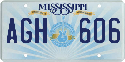 MS license plate AGH606