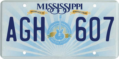 MS license plate AGH607