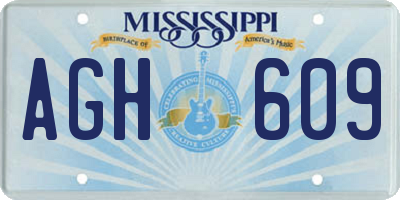 MS license plate AGH609