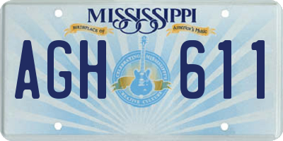 MS license plate AGH611