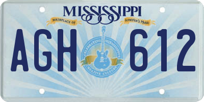 MS license plate AGH612