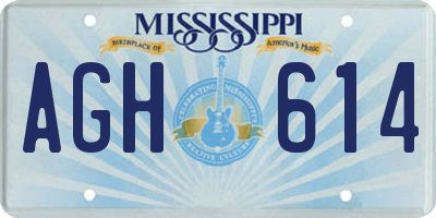 MS license plate AGH614