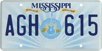 MS license plate AGH615