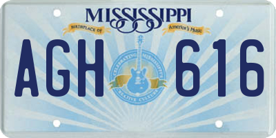 MS license plate AGH616