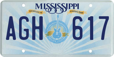MS license plate AGH617
