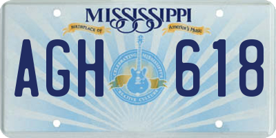 MS license plate AGH618