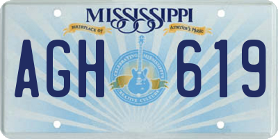 MS license plate AGH619