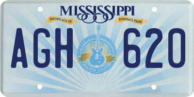 MS license plate AGH620
