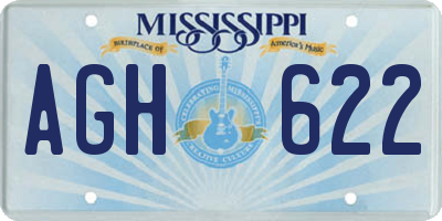 MS license plate AGH622