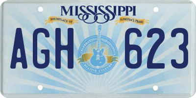 MS license plate AGH623