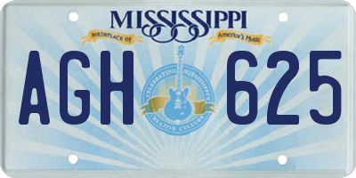 MS license plate AGH625