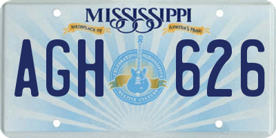 MS license plate AGH626
