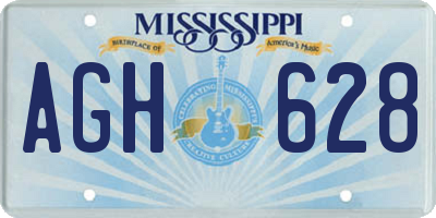 MS license plate AGH628