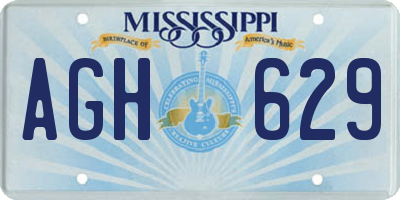 MS license plate AGH629