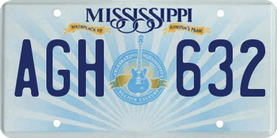 MS license plate AGH632