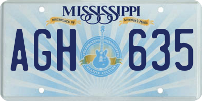 MS license plate AGH635