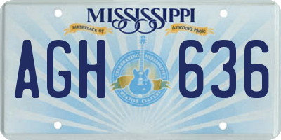 MS license plate AGH636