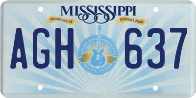 MS license plate AGH637