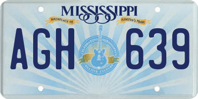 MS license plate AGH639