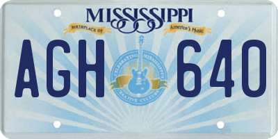 MS license plate AGH640