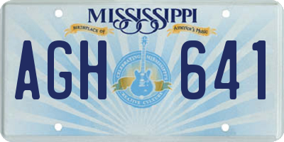 MS license plate AGH641