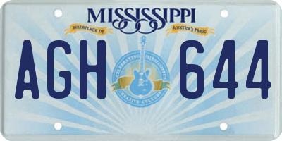 MS license plate AGH644