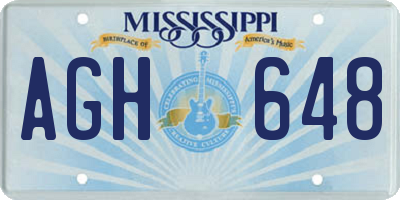 MS license plate AGH648