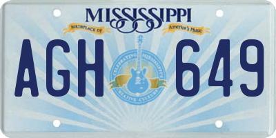 MS license plate AGH649