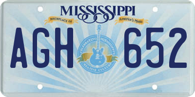 MS license plate AGH652