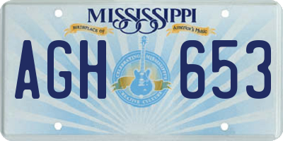 MS license plate AGH653