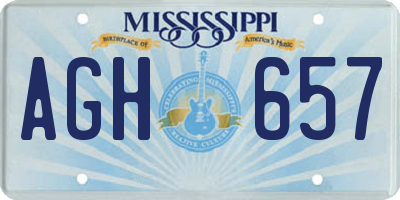 MS license plate AGH657