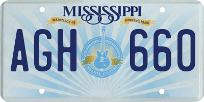 MS license plate AGH660