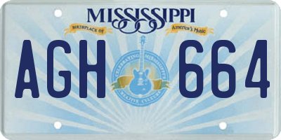 MS license plate AGH664