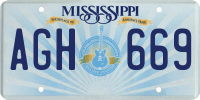 MS license plate AGH669