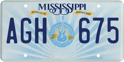 MS license plate AGH675
