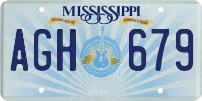 MS license plate AGH679