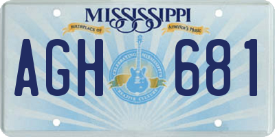 MS license plate AGH681
