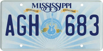 MS license plate AGH683