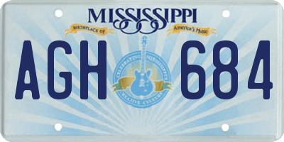 MS license plate AGH684