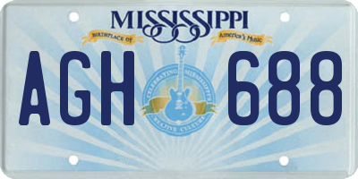 MS license plate AGH688