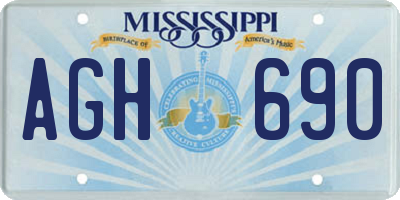 MS license plate AGH690