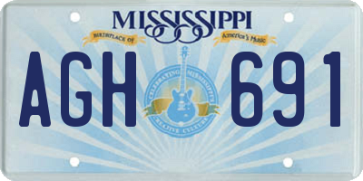 MS license plate AGH691