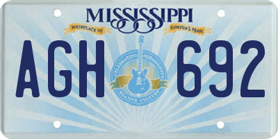MS license plate AGH692