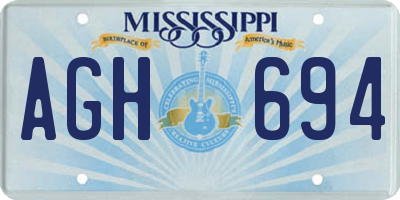 MS license plate AGH694