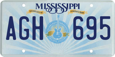 MS license plate AGH695