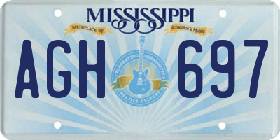 MS license plate AGH697