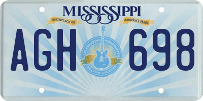 MS license plate AGH698