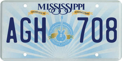 MS license plate AGH708